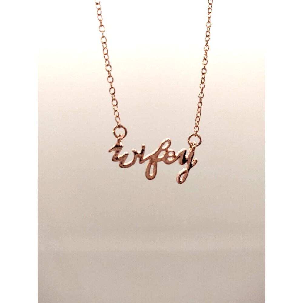 Gold Name Plate Necklace, Wife Necklace, Future Wife Necklace, Husband to Wife